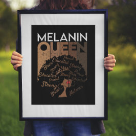 Melanin Afro Queen Ord Art Poster