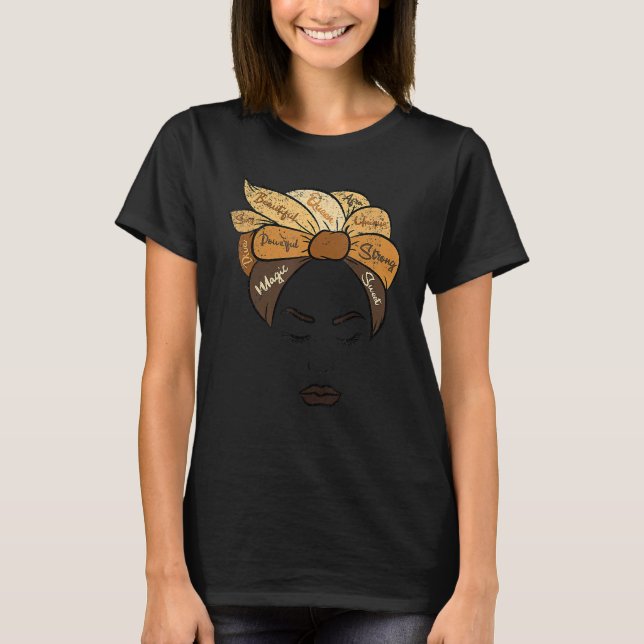 Melanin Afro Woman Black History Month BLM Melanin T Shirt (Framsida)
