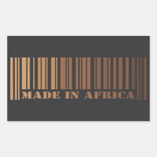 Melanin Barcode Design Proudly Made in Afrika Rektangulärt Klistermärke
