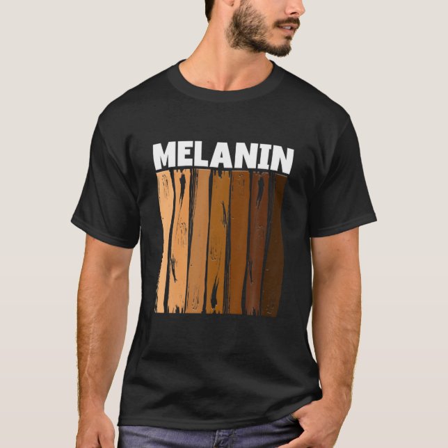 Melanin Black History Month Africa T Shirt (Framsida)