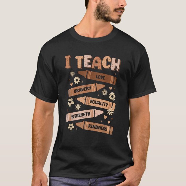 Melanin Black History Month I Teach Black History T Shirt (Framsida)
