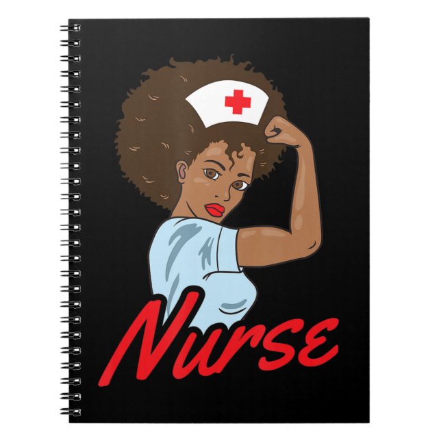 Melanin Black Nurse Clothing Gift African Anteckningsbok (Framsidan)