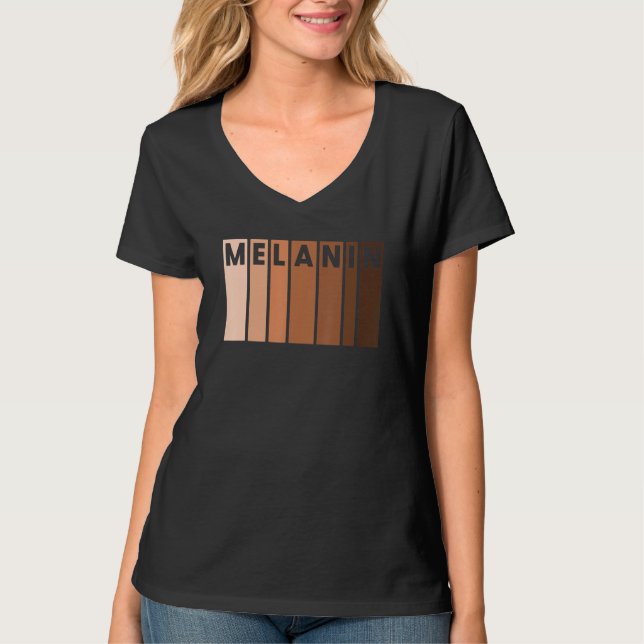 Melanin Black Pride Afro Queen Kung African Americ T Shirt (Framsida)