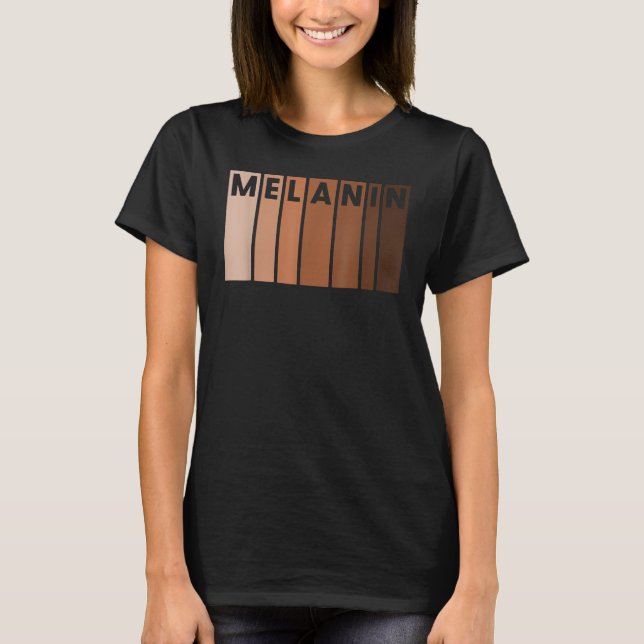 Melanin Black Pride Afro Queen Kung presenterar Af T Shirt (Framsida)