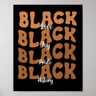 Melanin Black Women Black History Month Retro Prem Poster