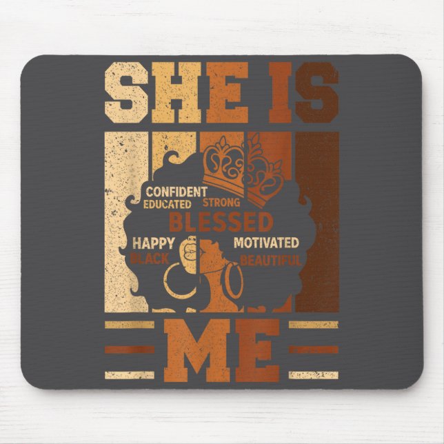 Melanin Blessed She Queen Beautiful Afro Black Me  Musmatta (Framsidan)