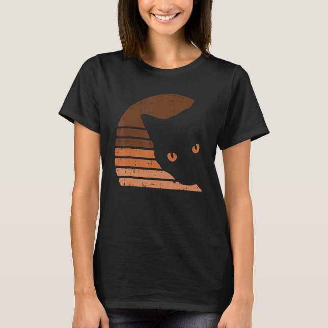 Melanin Cat Black History Month Retro BLM African  T Shirt (Framsida)