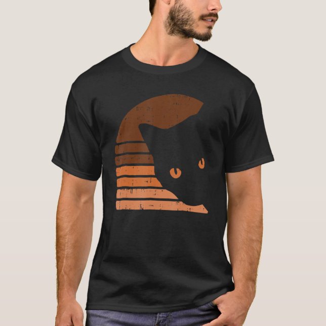 Melanin Cat Black History Month Retro BLM African  T Shirt (Framsida)