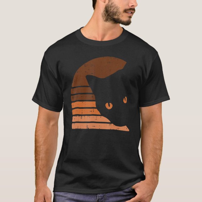 Melanin Cat Black History Month Retro BLM African  T Shirt (Framsida)