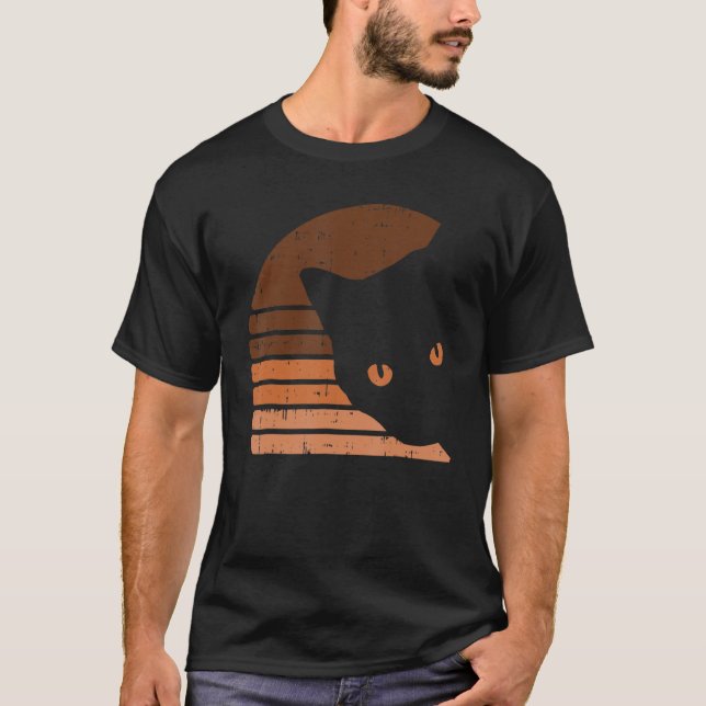 Melanin Cat Black History Month Retro BLM African  T Shirt (Framsida)