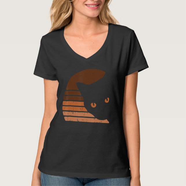 Melanin Cat Black History Month Retro BLM African  T Shirt (Framsida)