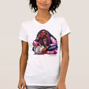 Melanin Chic Hustler Urban Hip Hop Mode Kvinna T Shirt