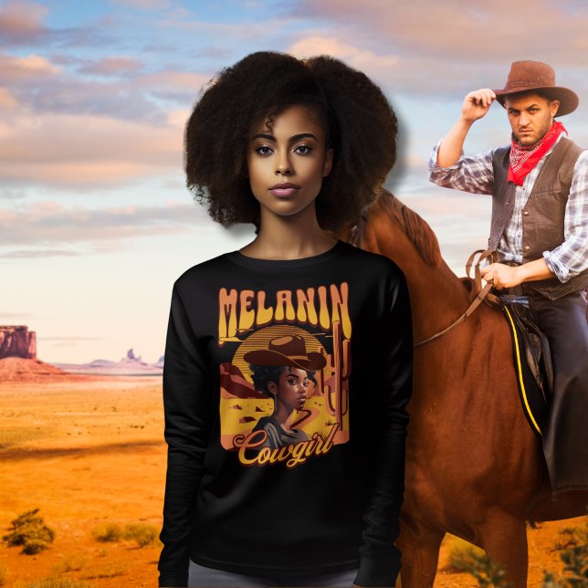 MELANIN COWGIRL Black Girl Western Cowboy T Shirt (Skapare uppladdad)