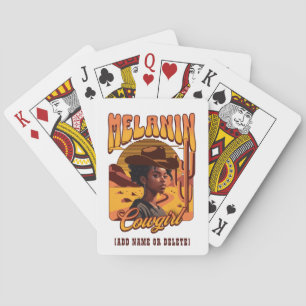MELANIN COWGIRL Svart Tjej Western Cowboy Casinokort