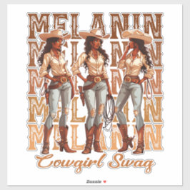 Melanin Cowgirl Swag Klistermärken