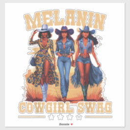 Melanin Cowgirl Swag Klistermärken