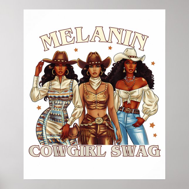 Melanin Cowgirl Swag Poster (Framsidan)