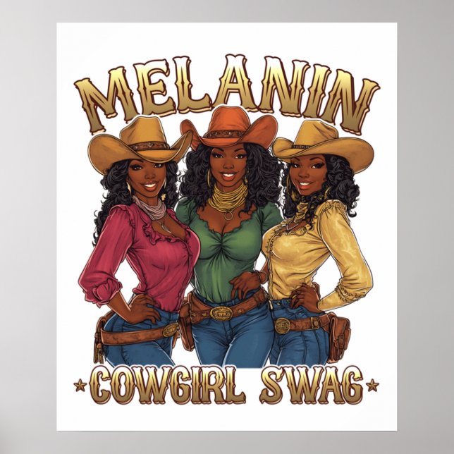 Melanin Cowgirl Swag Poster (Framsidan)