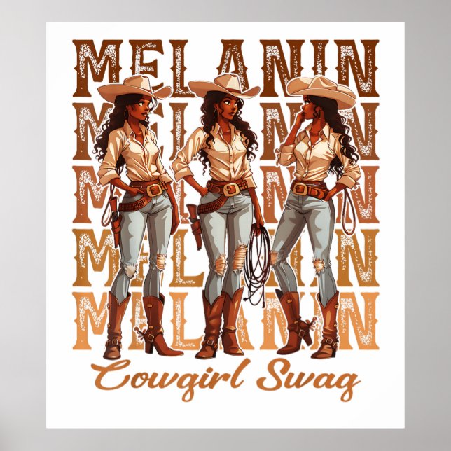 Melanin Cowgirl Swag Poster (Framsidan)