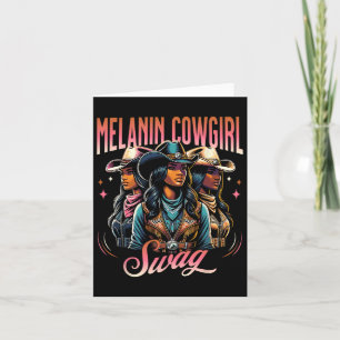 Melanin Cowgirl Swag Western Style Svart Historia Kort