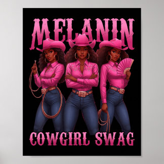 Melanin Cowgirls Afrikansk Cowgirl Melanin Swag Kv Poster