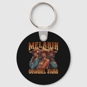Melanin Cowgirls Swag Svart Historia Afrikansk Mel Nyckelring