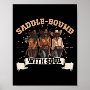 Melanin Cowtjejer African Melanin Cowgirl Black Poster