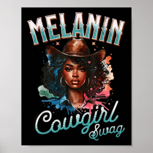 Melanin Cowtjejer African Melanin USA flagga Swag Poster