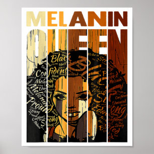 Melanin Drottning Svarta Historien Månad Afro Afri Poster