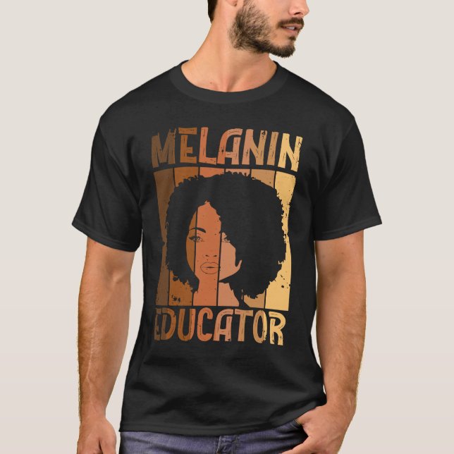 Melanin Educator African American Teacher Black Ac T Shirt (Framsida)