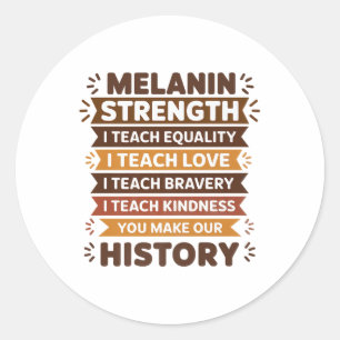 Melanin Educator Idea for Women Black Teacher Educ Runt Klistermärke