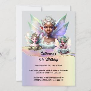 Melanin fairy shimmer vingar-kanderade pixier inbjudningar