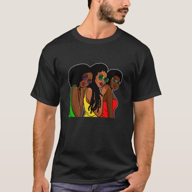 Melanin Girl Black History Month Cool BLM African  T Shirt (Framsida)