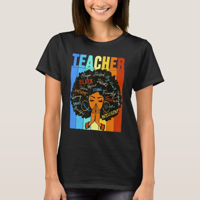 Melanin Girl Black History Month Teacher Outfit Af T Shirt (Framsida)