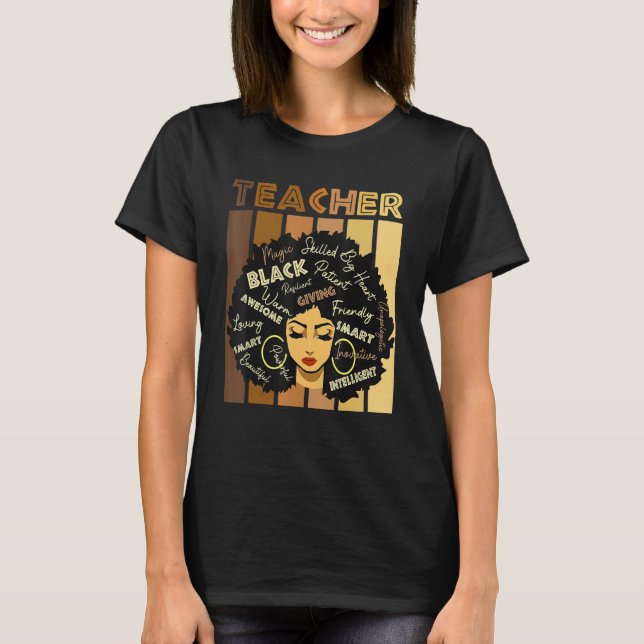 Melanin Girl Black History Month Teacher Outfit Af T Shirt (Framsida)
