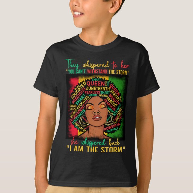 Melanin Girl Black Women Black History Månad T Shirt (Framsida)