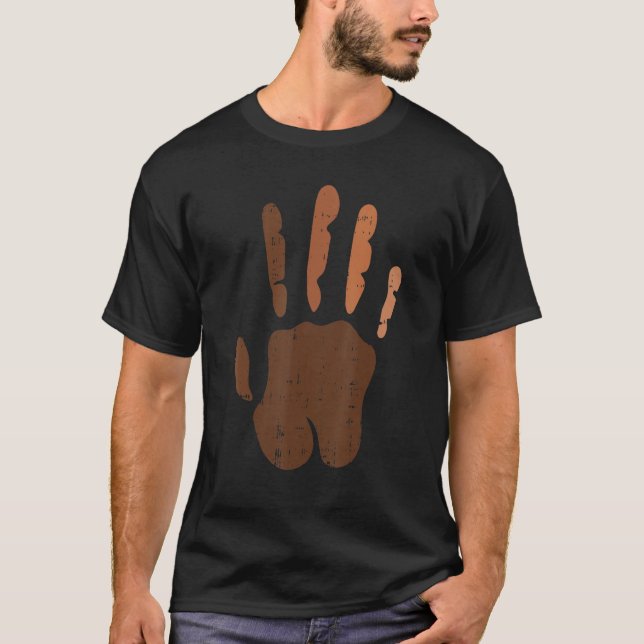 Melanin Hand Print Black History Month BLM African T Shirt (Framsida)