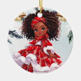 Melanin jul Black Girl Magic Julafton Magic Roligt Julgransprydnad Keramik