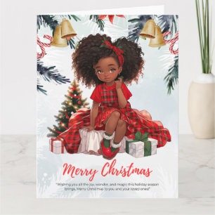 Melanin jul Black Girl Magic Julafton Magic Roligt Kort