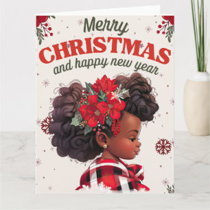 Melanin jul Black Girl Magic Julafton Magic Roligt Kort