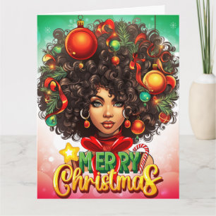 Melanin jul Black Queen Melanin Woman Julafton Kort