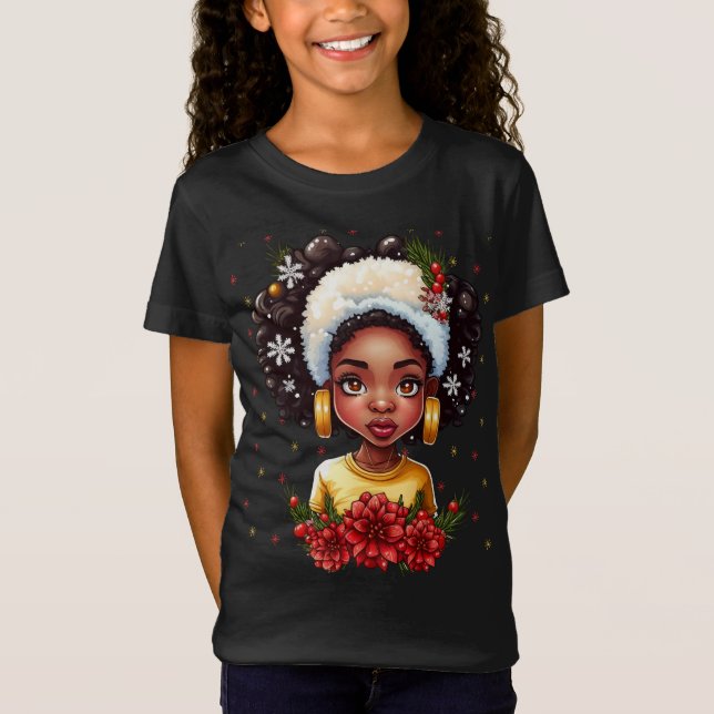 Melanin jul Kärlek Black Girl Magic Sista T-Sh T Shirt (Framsida)