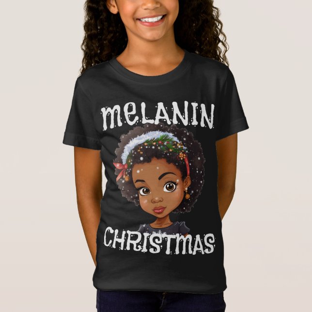 Melanin jul Kärlek Black Girl Magic Sista T-Sh T Shirt (Framsida)