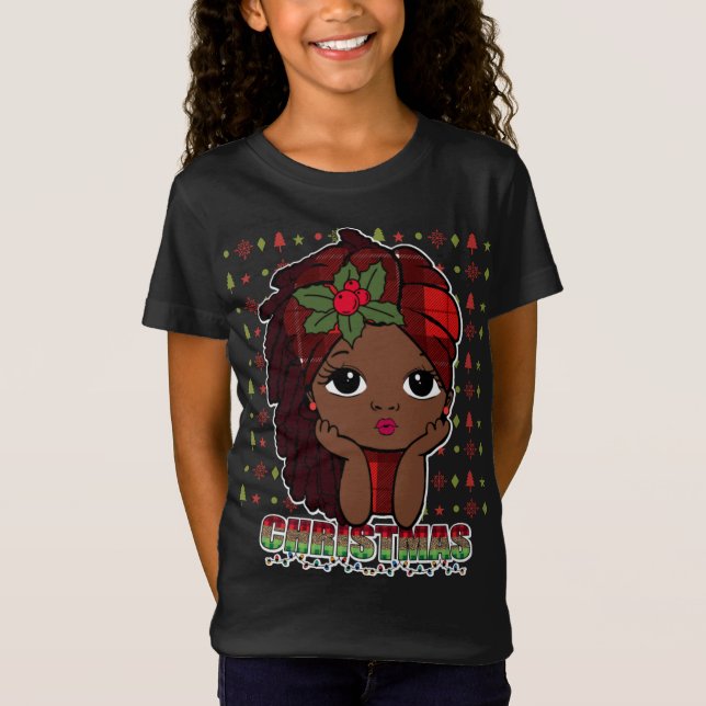 Melanin jul Kärlek Black Girl Magic Sista T-Sh T Shirt (Framsida)