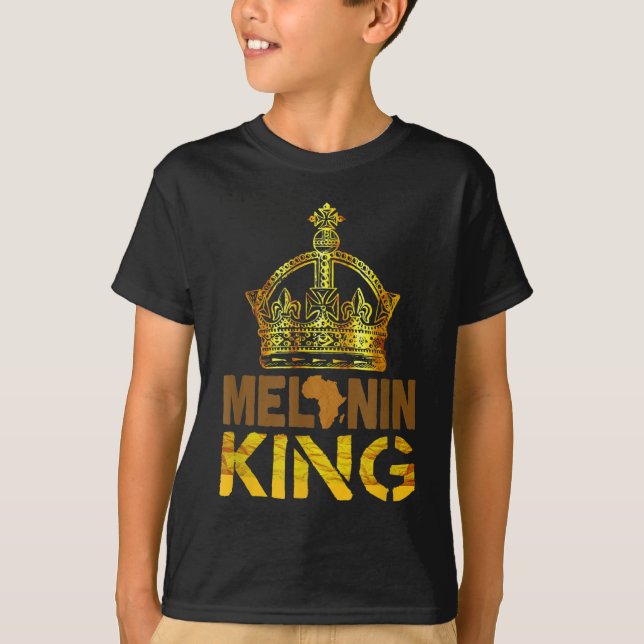 Melanin Kung för manar African Black History Månad T Shirt (Framsida)