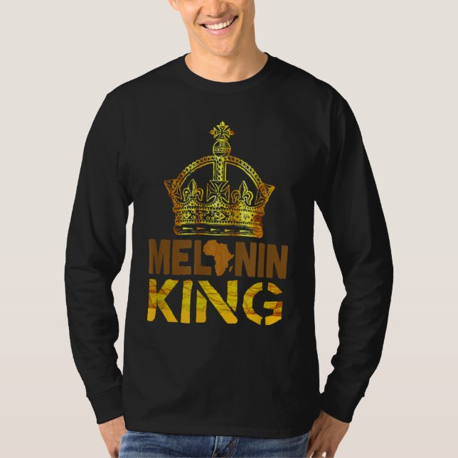Melanin Kung för manar African Black History Månad T Shirt (Framsida)