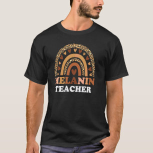 Melanin Lärare Rainbow Leopard Lärare Svarta Hist T Shirt