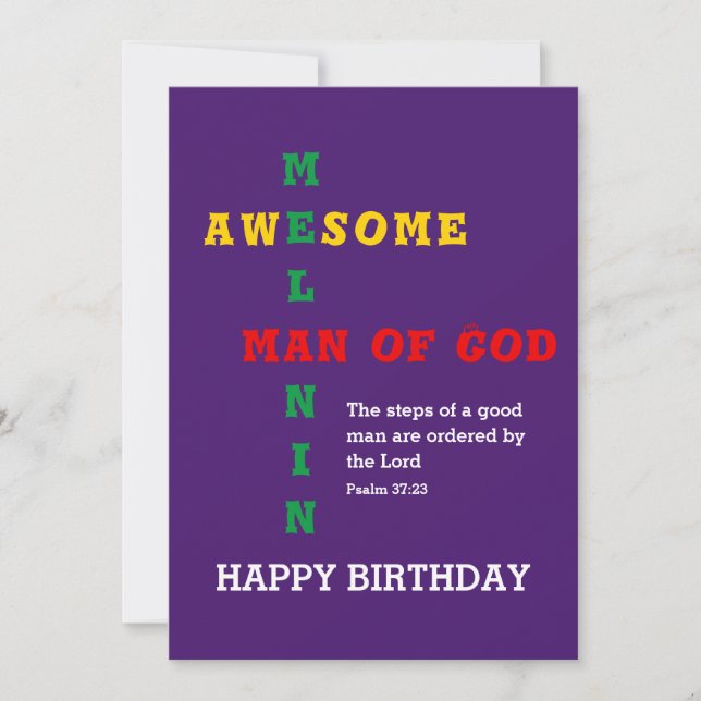 Melanin Man of God BIRTHDAY Card (Framsida)