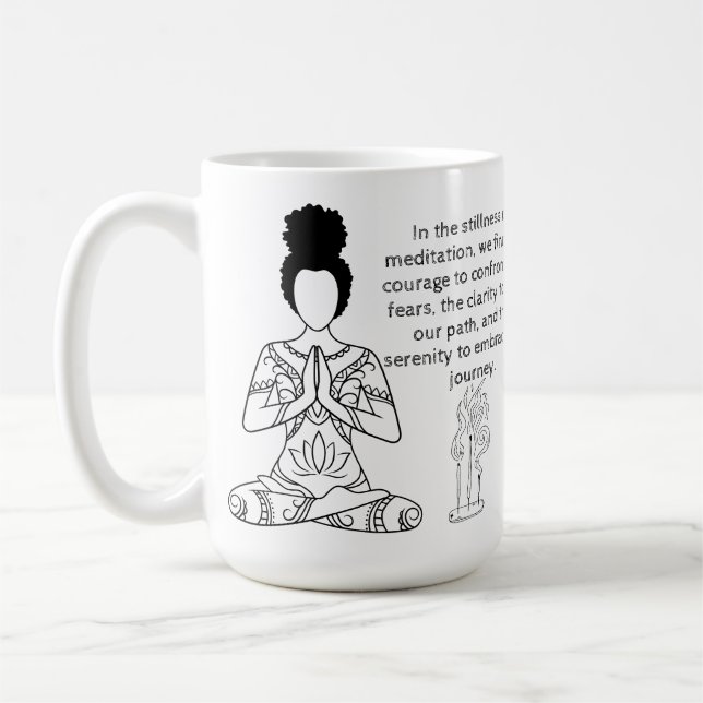 Melanin Meditation Motivational Quote Coffee Mugg (Vänster)