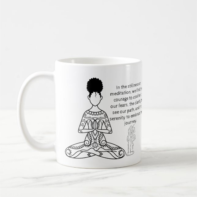 Melanin Meditation Motivational Quote Coffee Mugg (Vänster)